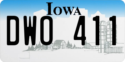 IA license plate DWO411