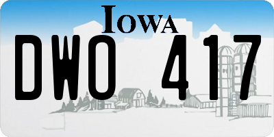 IA license plate DWO417