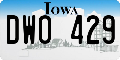 IA license plate DWO429