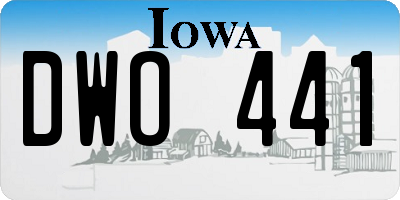 IA license plate DWO441