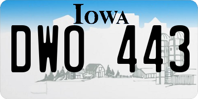 IA license plate DWO443