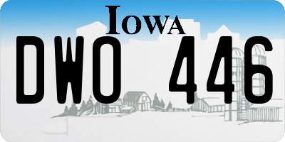 IA license plate DWO446