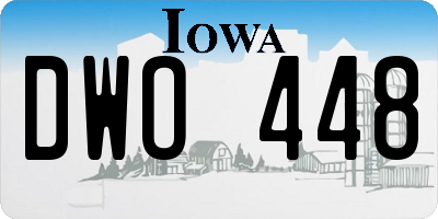 IA license plate DWO448