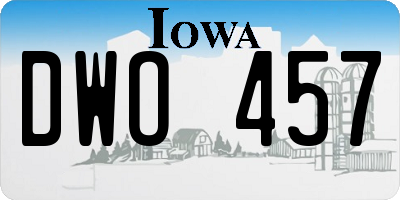 IA license plate DWO457