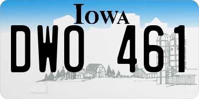 IA license plate DWO461