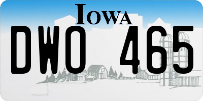 IA license plate DWO465