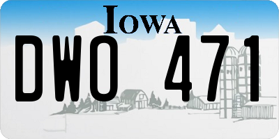IA license plate DWO471