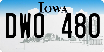 IA license plate DWO480