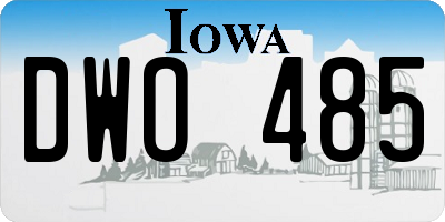IA license plate DWO485