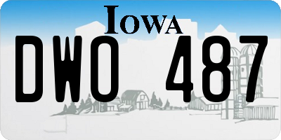 IA license plate DWO487