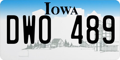 IA license plate DWO489