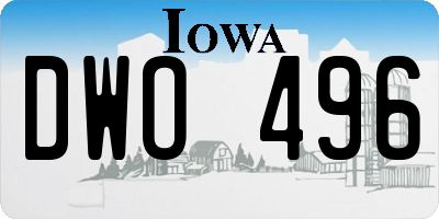 IA license plate DWO496