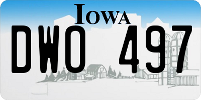 IA license plate DWO497