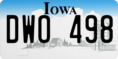 IA license plate DWO498
