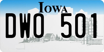 IA license plate DWO501