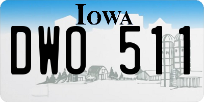 IA license plate DWO511