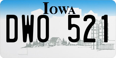 IA license plate DWO521