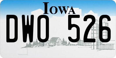 IA license plate DWO526