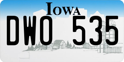 IA license plate DWO535