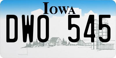 IA license plate DWO545