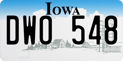 IA license plate DWO548
