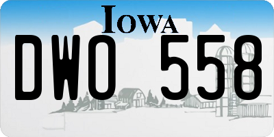IA license plate DWO558