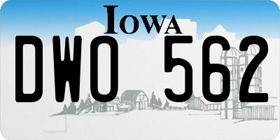 IA license plate DWO562