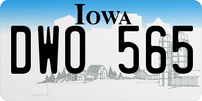 IA license plate DWO565