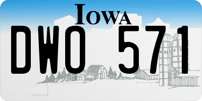 IA license plate DWO571