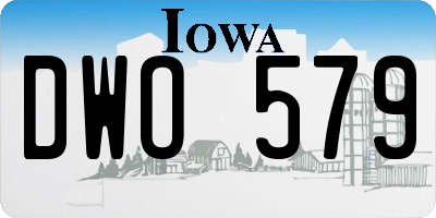 IA license plate DWO579