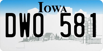 IA license plate DWO581
