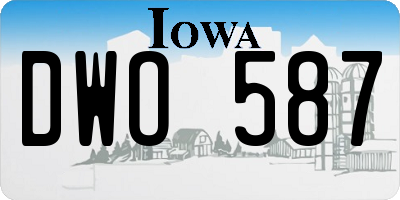 IA license plate DWO587
