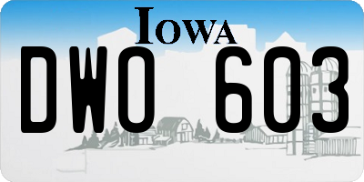 IA license plate DWO603