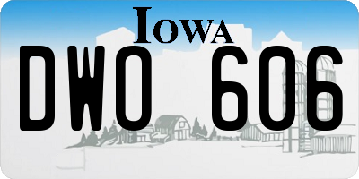 IA license plate DWO606