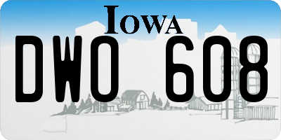 IA license plate DWO608
