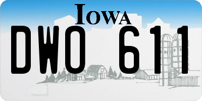 IA license plate DWO611