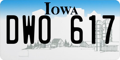 IA license plate DWO617