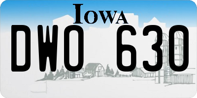 IA license plate DWO630