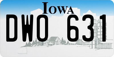 IA license plate DWO631