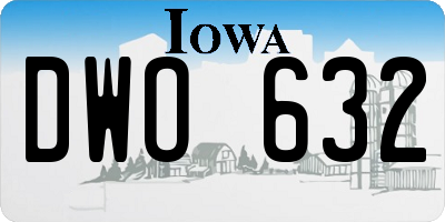 IA license plate DWO632
