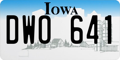 IA license plate DWO641
