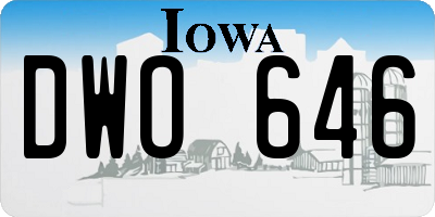 IA license plate DWO646