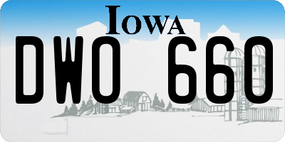 IA license plate DWO660