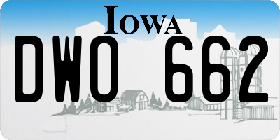 IA license plate DWO662