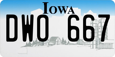 IA license plate DWO667