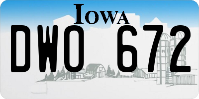 IA license plate DWO672