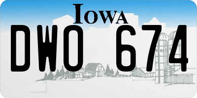 IA license plate DWO674