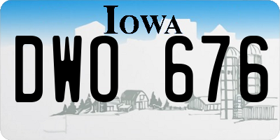 IA license plate DWO676