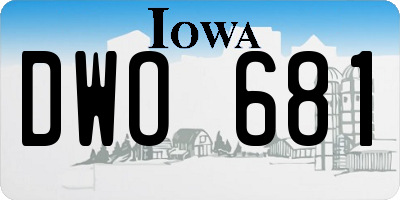 IA license plate DWO681