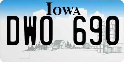 IA license plate DWO690